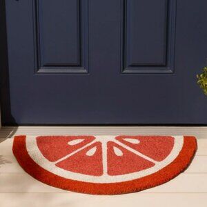 New Mainstays Outdoor Mat Orange Slice 18" x 30" Half Circle Semi-circle Made fr